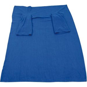 Fleece deken met mouwen - blauw