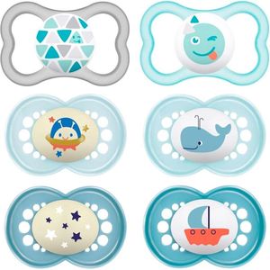 Originele Day & Night siliconen fopspeen 6-16 maanden 6 pack - nacht - dag - Air - 6 stuks