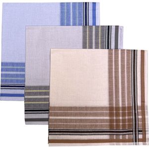 Fako Fashion® - Heren Zakdoeken - Zakdoek - 100% Katoen - 40x40cm - Serie 21 - 3 Stuks