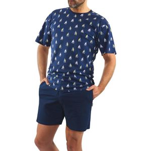 Korte Pyjama voor Heren - Katoenen 2-delige Set met Korte Mouwen