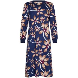 Pastunette Premium - Nachthemd - Blauw - Midnight Bloom - Katoen - Interlock