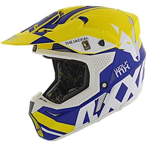 Axxis - Wolf - Crosshelm - Mat Geel Blauw - Jackal