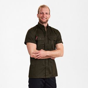 Engel Extend herenoverhemd met korte mouwen 7183-810 - Forest Green - 37/38