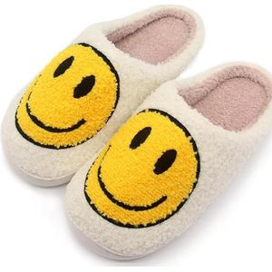 kinder pantoffels - sloffen - smiley pantoffels - meisjes en jongens - geel maat 30/31