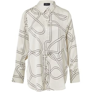 Blouse - Gedessineerd - Vloeiend Satijn - Normale Pasvorm