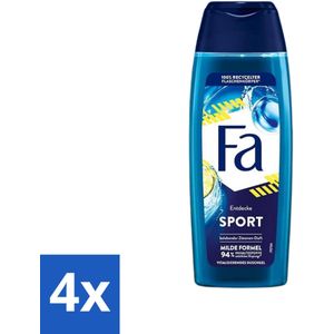 Fa - Douchegel - Active Sport - Verfrissend & Langdurig - Hydraterend - 250 ml - Voordeelverpakking - 4 stuks