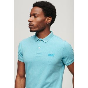 Superdry Classic Pique Korte Mouw Poloshirt Blauw S Man