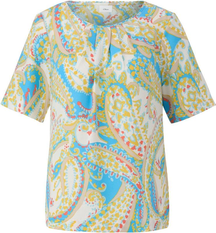 s.Oliver - Blouse - Lichte en Luchtige - Ronde Halslijn - Korte Mouwen