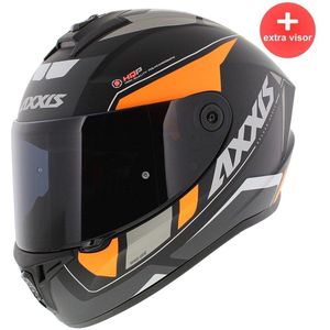 Axxis Draken S helm Wind mat zwart oranje S + Extra donker vizier