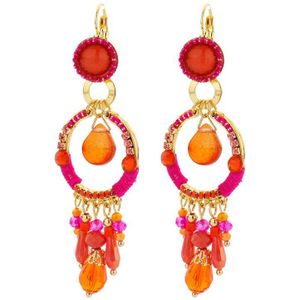Biba - Oorbellen - Oorhangers - Style in Color - Roze/Oranje