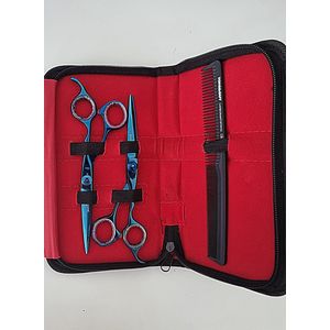 Beluxsurgical instruments/ set van 2 kapperscharen -1 haarkam- gratis etui