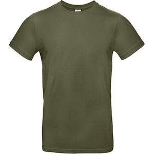 2-Pack herenshirt 'E190' met ronde hals B&C Collectie Urban Khaki maat XS