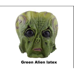 Masker Green Alien latex - Buitenaards Creepy horror halloween spooktocht fun thema feest festival