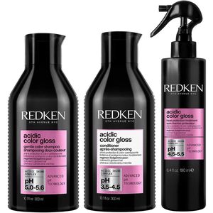 Redken - Acidic Color Gloss Shampoo + Conditioner + Leave-in Treatment Set