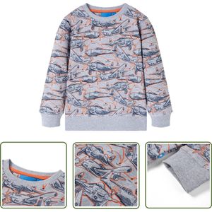 vidaXL Meisjestrui - Kindertrui - Kindertrui 104 gemêleerd grijs - Jongenstrui - Kindermode - Katentrooi