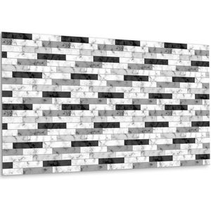 Tulup PVC Wandpaneel - Marmeren Tegels Vinyl Wandpaneel - 100 cm x 50 cm - Grijs Vinyl Wandbekleding - 1 stuk - Wandpaneel Zelfklevend - Marmer Muurpaneel - Vinyl Wandpaneel - Plaktegels Keuken en Badkamer