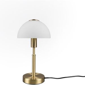 LED Tafellamp - Torna Dani - E14 Fitting - 1 lichtpunt - Mat Messing - Metaal - Wit Glas