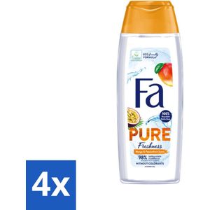 Fa - Douchegel - Pure Freshness Mango & Passievrucht - Verfrissend & Zoet - Hydraterend - 250 ml - Voordeelverpakking - 4 stuks