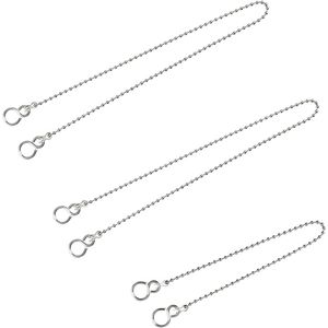 Badstopketting kogeltype stekker roestvrij stalen stekkerketting met S-haak voor wastafel badkameraccessoires badkuip zink-stop kogelketting vervanging 3 stuks