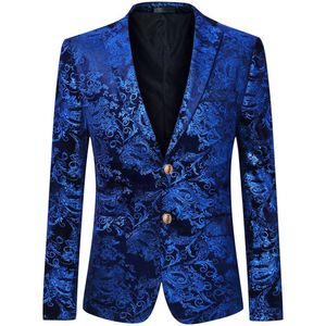 Allthemen Heren Colbert met Gouden Opdruk - Geborduurde Knopen - XXL