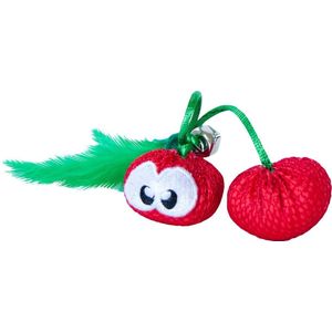 Petstages Dental Cherries - Gebitsverzorgend speelgoed voor katten - Verbetert de mondhygiëne - Bevat Catnip - Kattenkruid - Dental Cherries Red