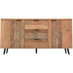 Betaalbare Goederen® Dressoir - 3 Laden - Hout - Dressoir Kasten - Dressoirs - Woonkamer - Met Opbergplanken