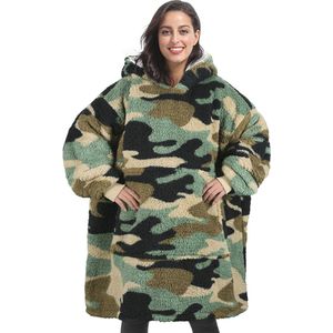 Oversized Sherpa Capuchonpullover Deken voor Volwassenen - Behaaglijk en Draagbaar