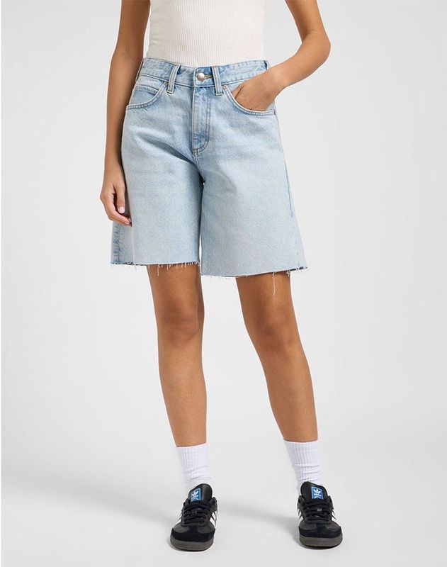 Lee Rider Loose Fit Korte Jeans Blauw 25 Vrouw