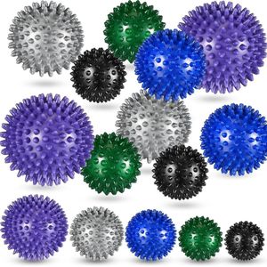 15 stuks massageballenset - acupressuurballen voor zelfmassage - egelballen voor handen en voeten - noppenbal voor lichaam en reflexzones - stressvermindering - 5 maten en kleuren