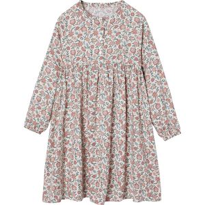 Jerseyjurken - Bloemenprint - Ronde Halslijn - Lange Mouwen - 100% Viscose