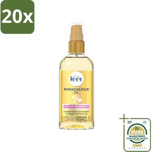 20 x Veet - Aftercare - Natuurlijke Voedende Olie - Voor & Na Ontharing - 100 ml - Grootverpakking - Voedende Olie Voor Ontharing - Ontharing Voor En Na - Huid Verzorging - Natuurlijke Voedende Olie - Scheerhulpmiddel