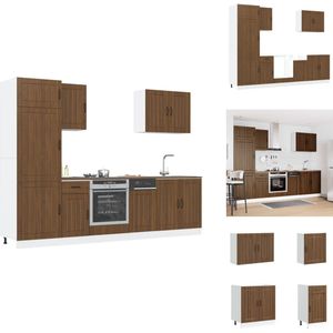 vidaXL Keukenkast Set - Keukenkast Sets - Keukenunit Set - Kast Set - 7-delige Keukenkastenset Kalmar bewerkt hout bruin eikenkleur