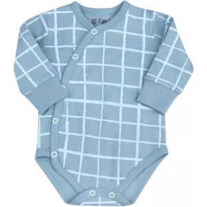 Nini- groen omslag romper met lange mouwen - biologisch katoen 68