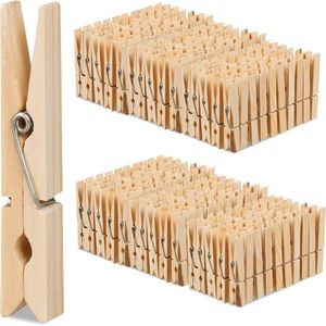 Wasknijpers van bamboe 288 stuks - wasgoed ophangen en knutselen - 75 x 15 x 1 cm