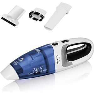 ETA Verto Kruimeldief voor Nat en Droog Vuil met Opzetstukken – Draadloos, Compact en Lichtgewicht – HEPA Filter – 500 ML en 120 ML – Wit / Blauw