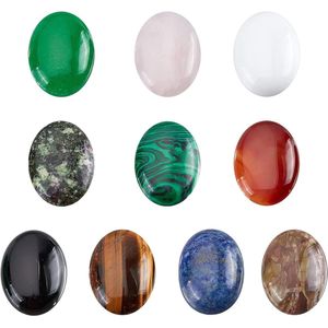 16 stuks 16 stijlen traan hart edelsteen cabochon helende kristal edelsteen cabochons platte rug energie steen cabine covers geen gat voor sieraden maken - Gemengde steen