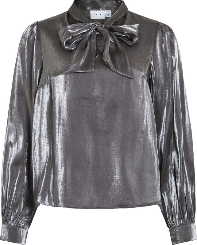VILA - VIESSA V-NECK TIE SHIMMER SHIRT - Dames - Blouse
