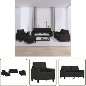 The Living Store Loungeset - Comfort - Banken - Afmeting- 198x77x80 cm - Kleur- zwart