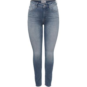 Only Jeans Onlblush Mid Sk Ank Raw Dnm Rea231 15269046 Special Blue Grey Denim Stb Dames Maat - W25 X L34