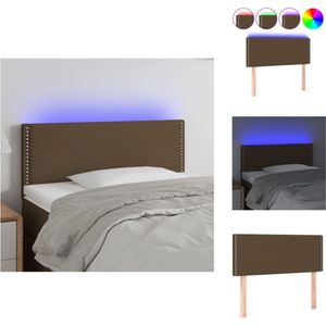 vidaXL Hoofdeinde - LED-strip - Donkerbruin - 90 x 5 x 78/88 cm - Verstelbaar - Bedonderdeel