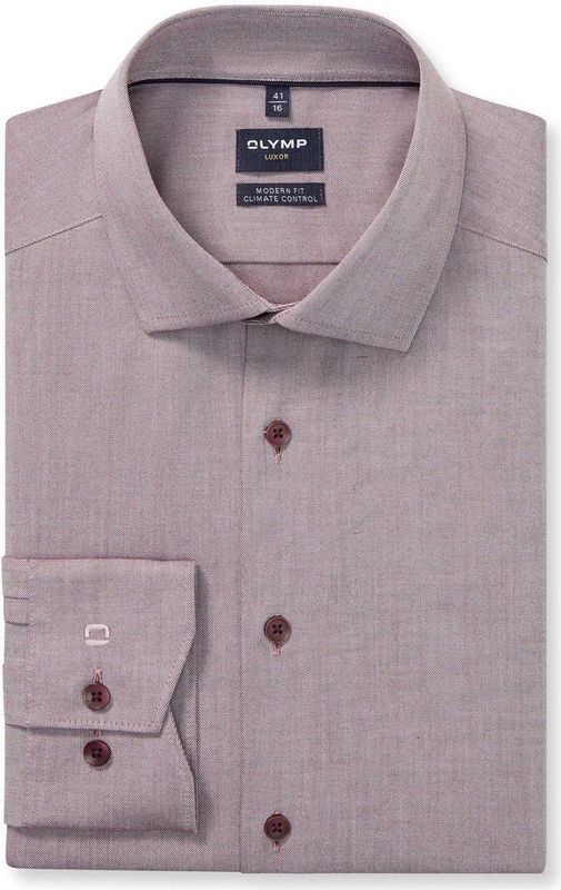 OLYMP - Luxor 24/Seven - Overhemd - Bordeauxrood - Modern Fit - Global Kent