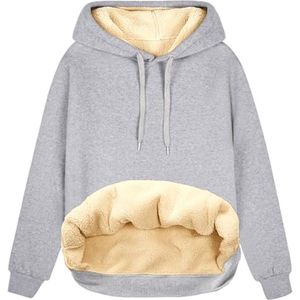 Dames Fleece Gevoerde Hoodie - Winter Overhemd met Warm Pockets