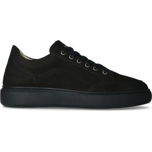 Manfield - Heren - Zwarte nubuck sneakers - Maat 46