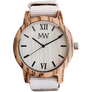 MW Wooden Watch canvas band beige