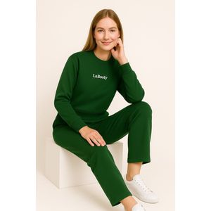 La Booty - Katoenen Lounge Set - Donkergroen - Dames