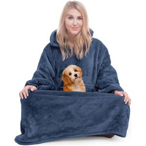 Draagbare Hoody Deken met Mouwen en Gigantische Zak - Super Warme en Comfortabele Hoodie voor Vrouwen