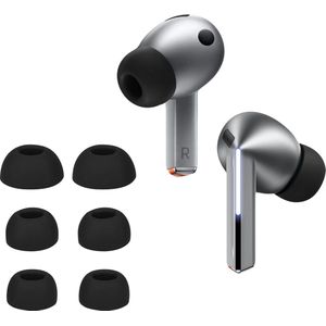 kwmobile 6x cover voor in-ear oortjes geschikt voor Samsung Galaxy Buds 3 Pro - Vervangende oordopjes van siliconen in zwart - 3 maten