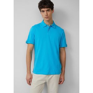 Polo - Jersey Poloshirt - Korte Mouwen - Blauw - Katoen