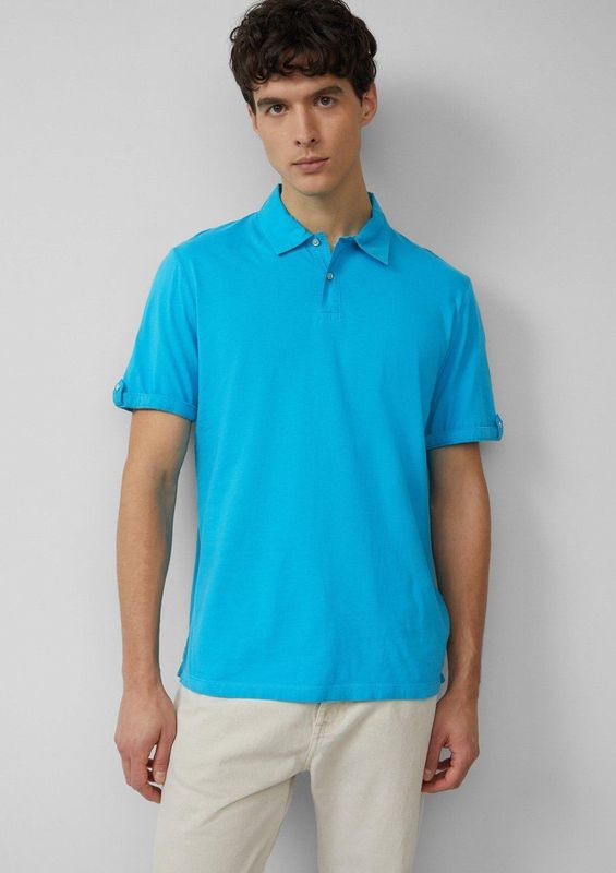 Polo - Jersey Poloshirt - Korte Mouwen - Blauw - Katoen