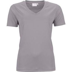 James and Nicholson Dames/dames Actief V Hals T-Shirt (Lichtgrijs Melange)